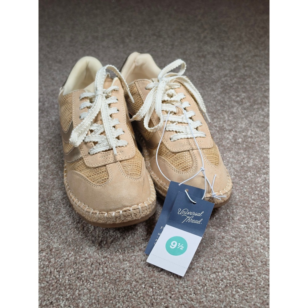 Universal Thread Ryker Espadrille Sneakers Tan Gold Memory Foam Womens 9.5 NEW